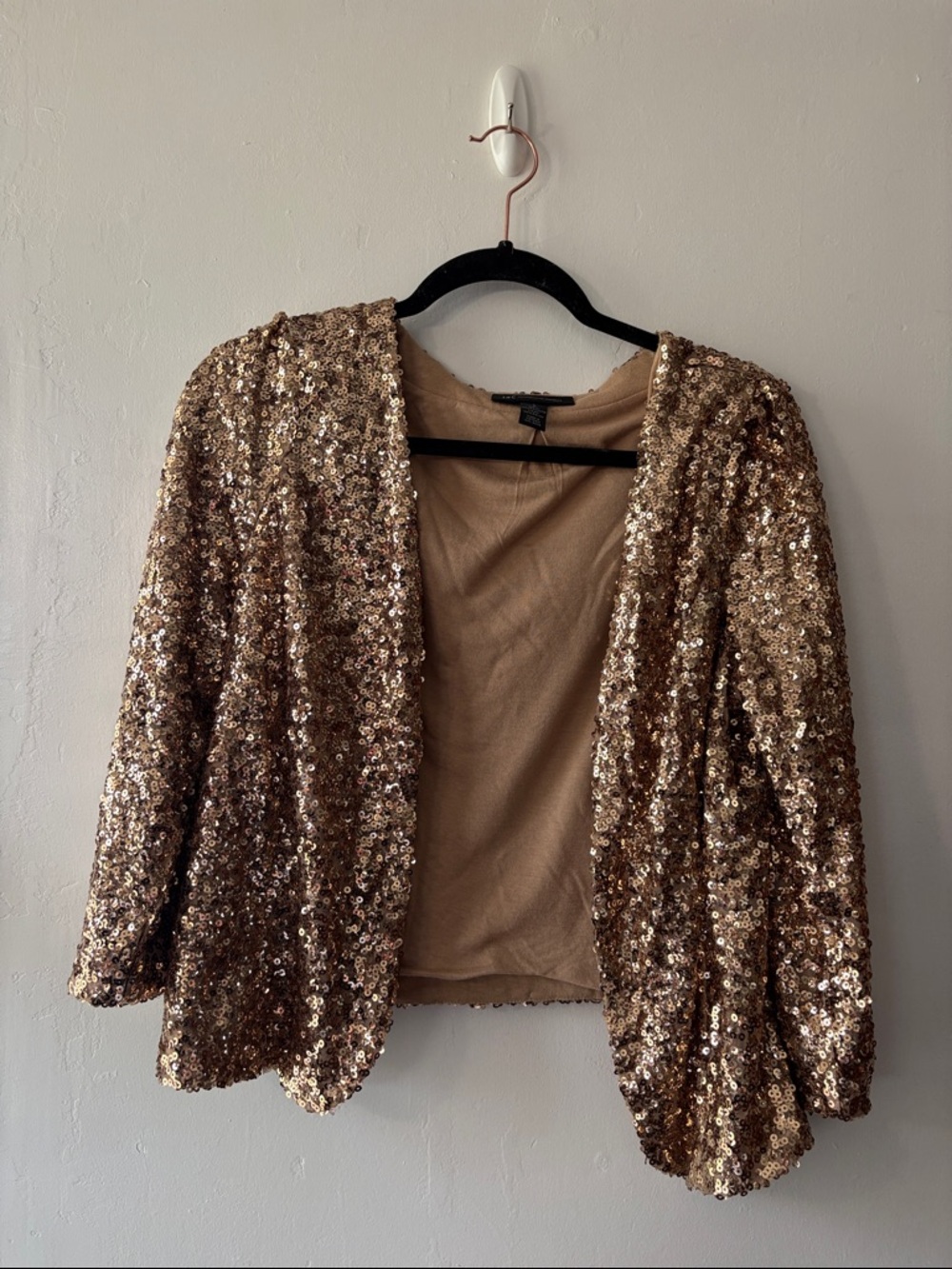 INC International Concepts Gold Sequin Trim Jacket